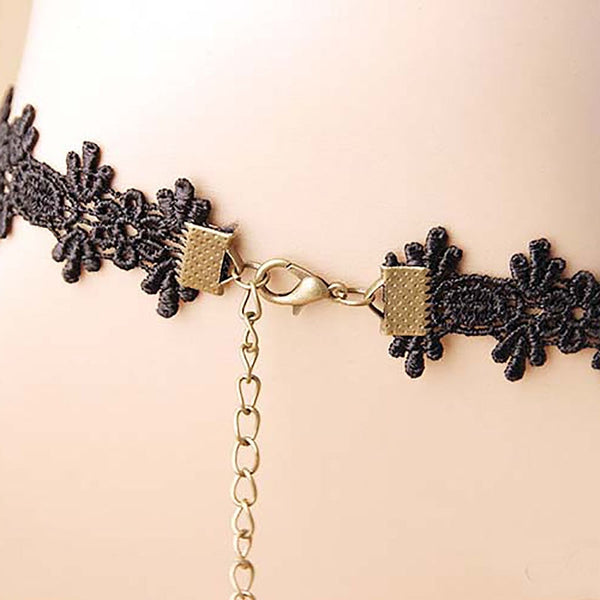 Black Flower Rhinestone